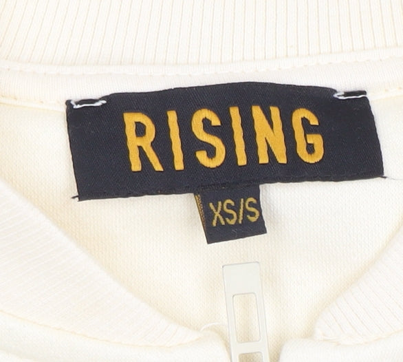 Womens UK Size XS Rising Beige Full Zip Sweatshirt