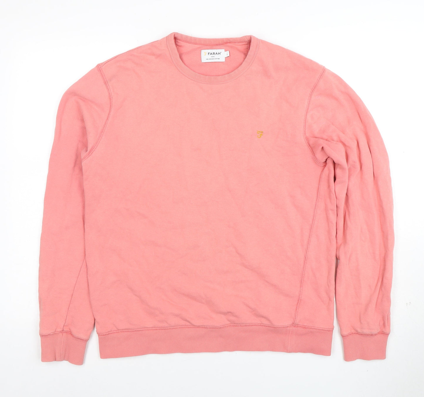 Mens UK Size L Farah Pink Pullover Sweatshirt