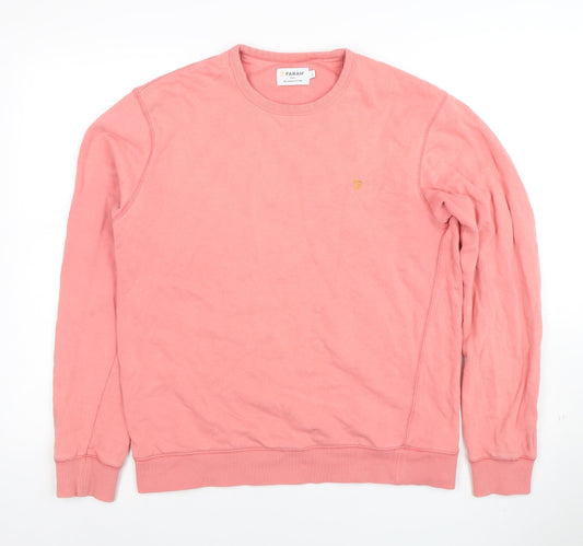 Mens UK Size L Farah Pink Pullover Sweatshirt