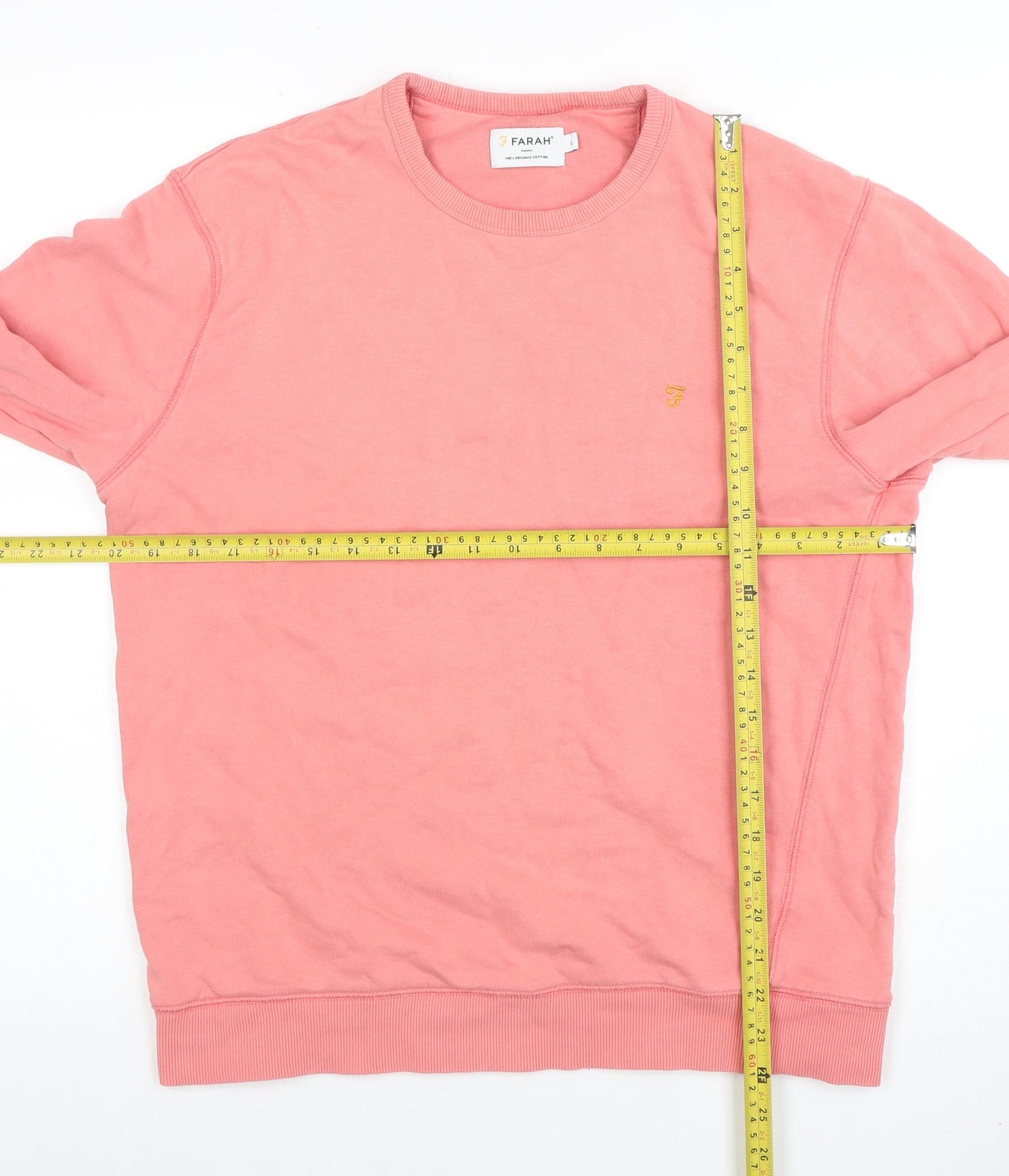 Mens UK Size L Farah Pink Pullover Sweatshirt