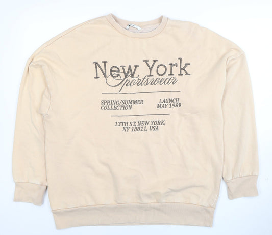Womens UK Size M George Beige Pullover Sweatshirt