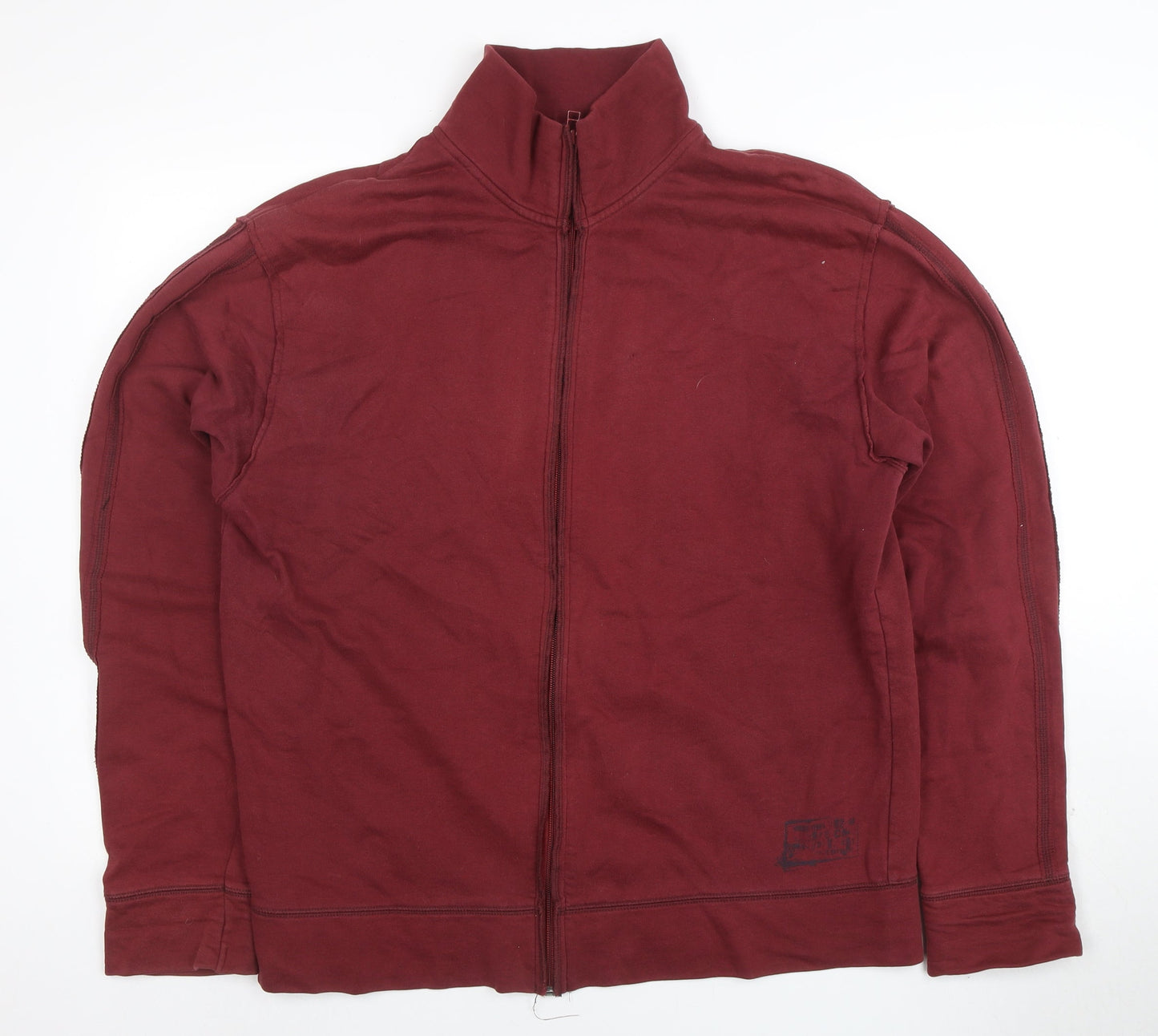 Mens UK Size L Debenhams Red Full Zip Sweatshirt