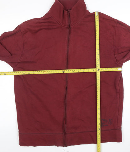 Mens UK Size L Debenhams Red Full Zip Sweatshirt