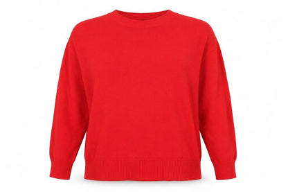 Oasis Women’s Red Cotton Blend Crew Neck Jumper Size L