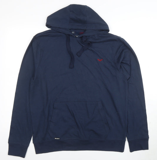 Mens UK Size L Threadbare Blue Pullover Hoodie