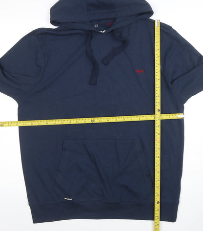 Mens UK Size L Threadbare Blue Pullover Hoodie