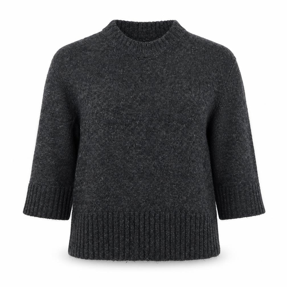 SOSO Womens Grey Wool Blend Crew Neck Pullover Jumper Size S