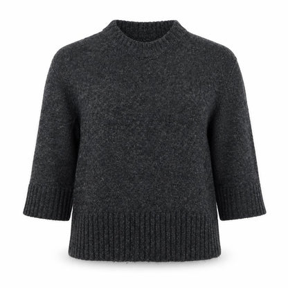 SOSO Womens Grey Wool Blend Crew Neck Pullover Jumper Size S