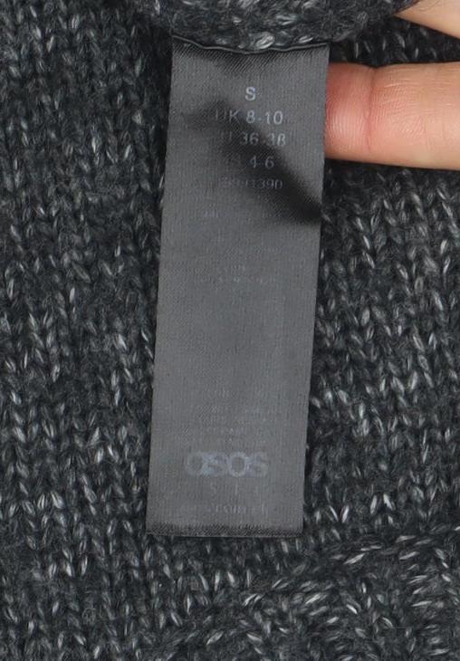 SOSO Womens Grey Wool Blend Crew Neck Pullover Jumper Size S