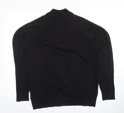 Mens UK Size L Marks and Spencer Black 1/2 Zip Sweatshirt