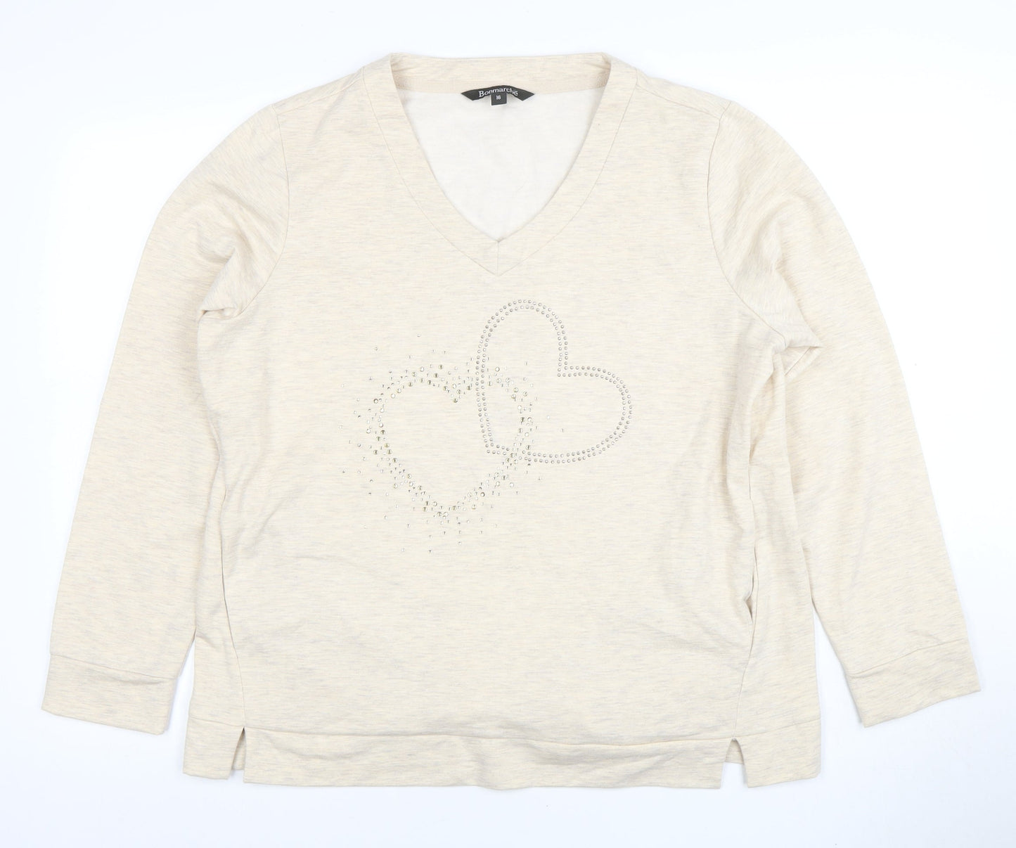 Womens UK Size 16 Bonmarche Beige Pullover Sweatshirt