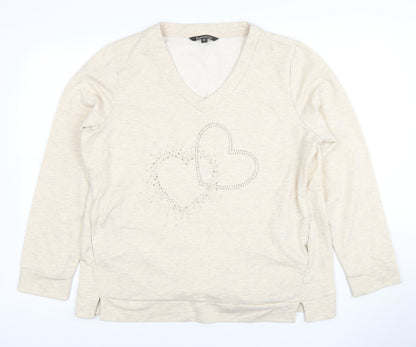 Womens UK Size 16 Bonmarche Beige Pullover Sweatshirt