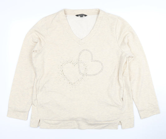 Womens UK Size 16 Bonmarche Beige Pullover Sweatshirt