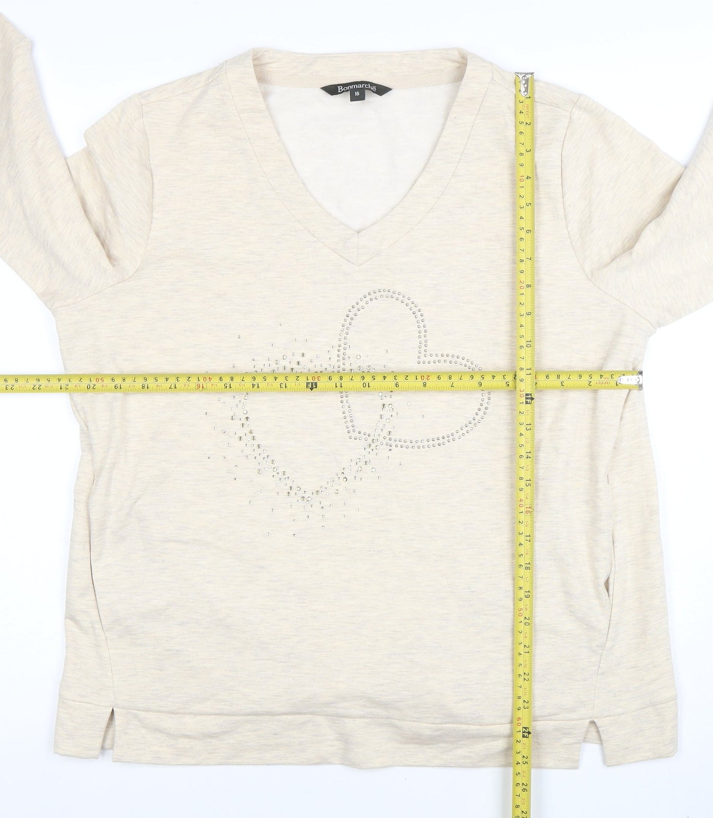 Womens UK Size 16 Bonmarche Beige Pullover Sweatshirt