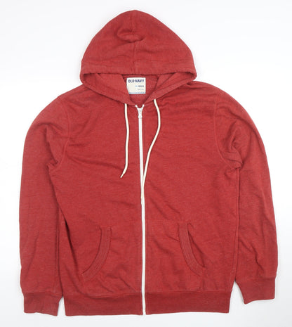 Mens UK Size M Old Navy Red Full Zip Hoodie