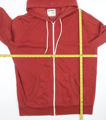 Mens UK Size M Old Navy Red Full Zip Hoodie