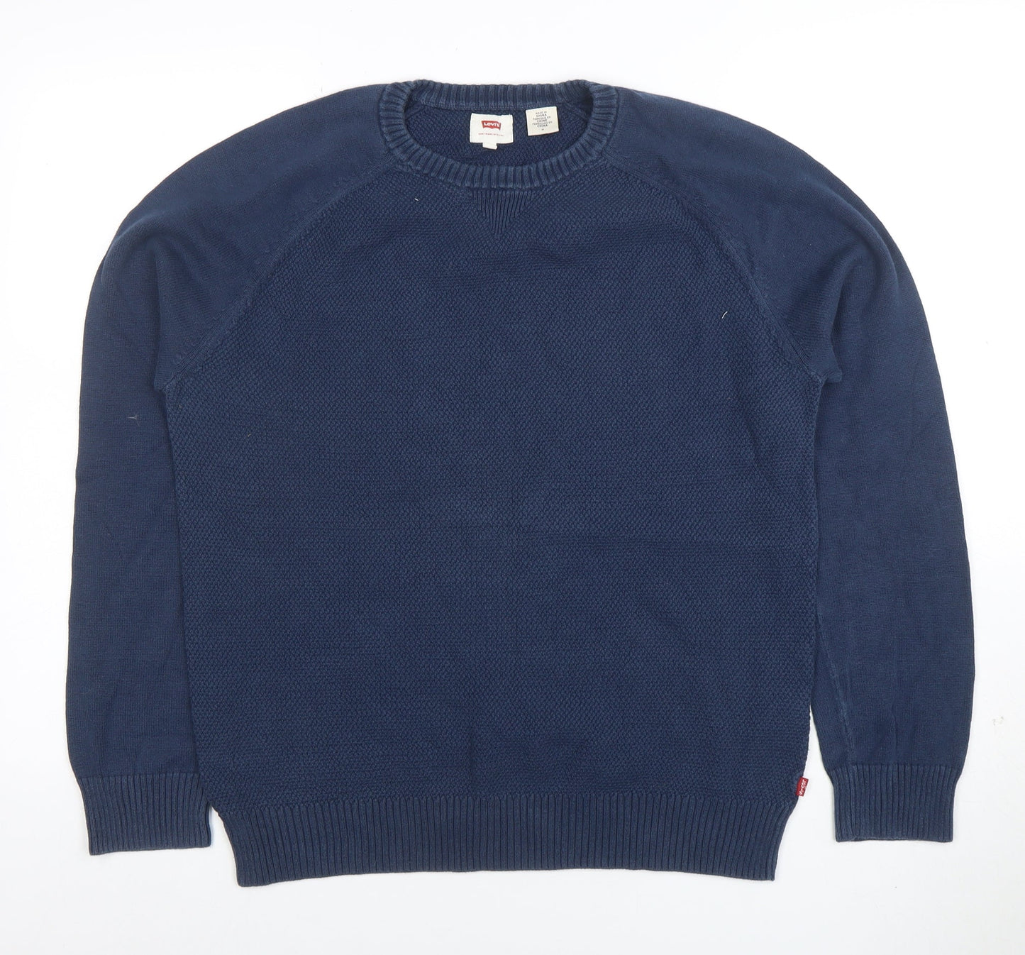 Mens UK Size M Levi's Blue Pullover Jumper