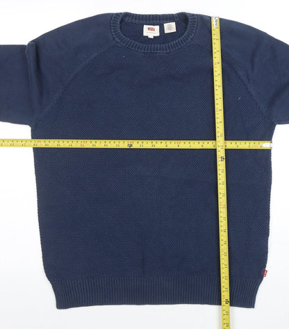 Mens UK Size M Levi's Blue Pullover Jumper