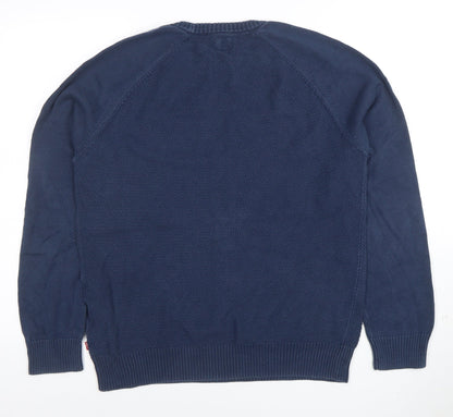 Mens UK Size M Levi's Blue Pullover Jumper
