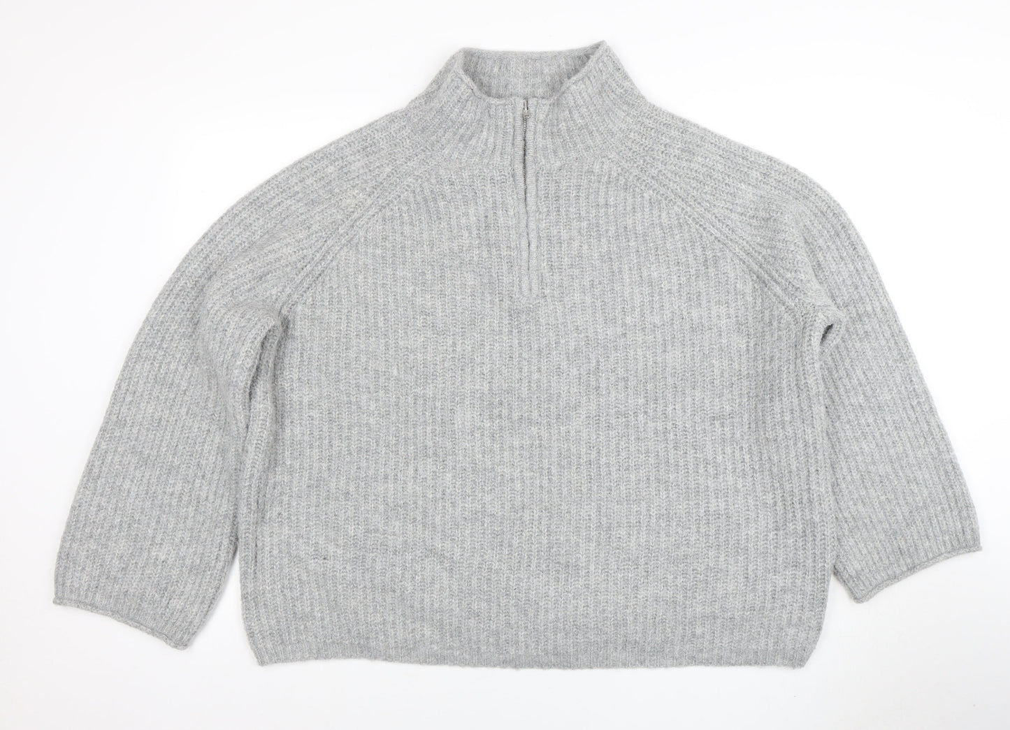 Womens UK Size 18 ASOS Grey Full Zip Jumper