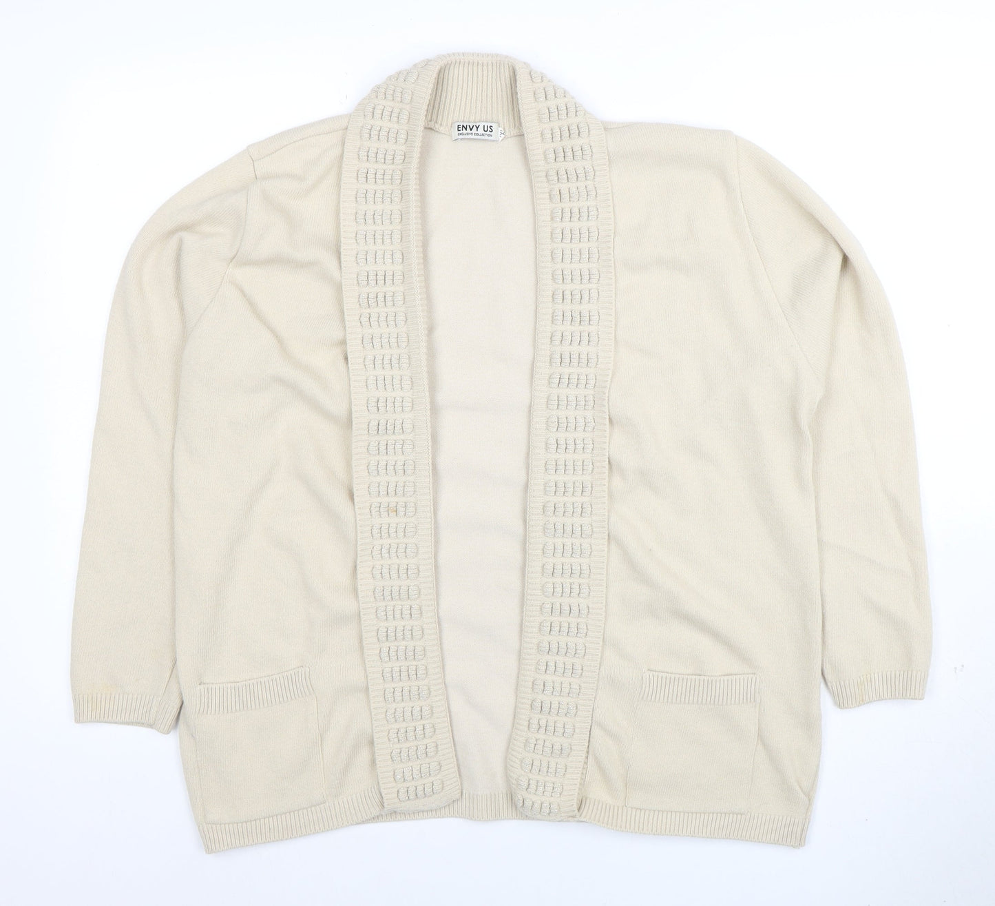 Womens UK Size 2XL Envy Us Beige Cardigan Jumper