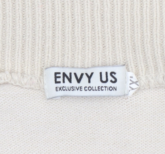 Womens UK Size 2XL Envy Us Beige Cardigan Jumper