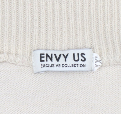 Womens UK Size 2XL Envy Us Beige Cardigan Jumper