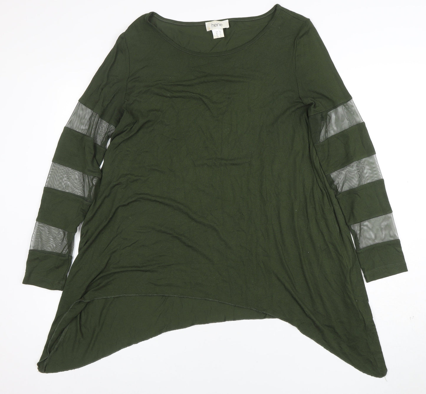 Heine Women's Green Long Sleeve Tunic Top Size 16 Relaxed Fit