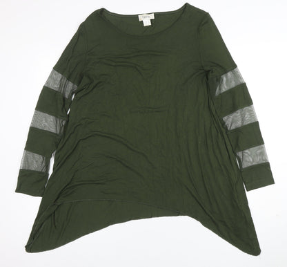 Heine Women's Green Long Sleeve Tunic Top Size 16 Relaxed Fit