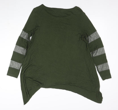 Heine Women's Green Long Sleeve Tunic Top Size 16 Relaxed Fit