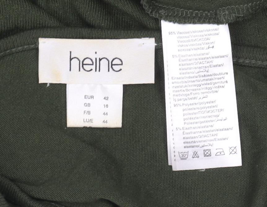 Heine Women's Green Long Sleeve Tunic Top Size 16 Relaxed Fit