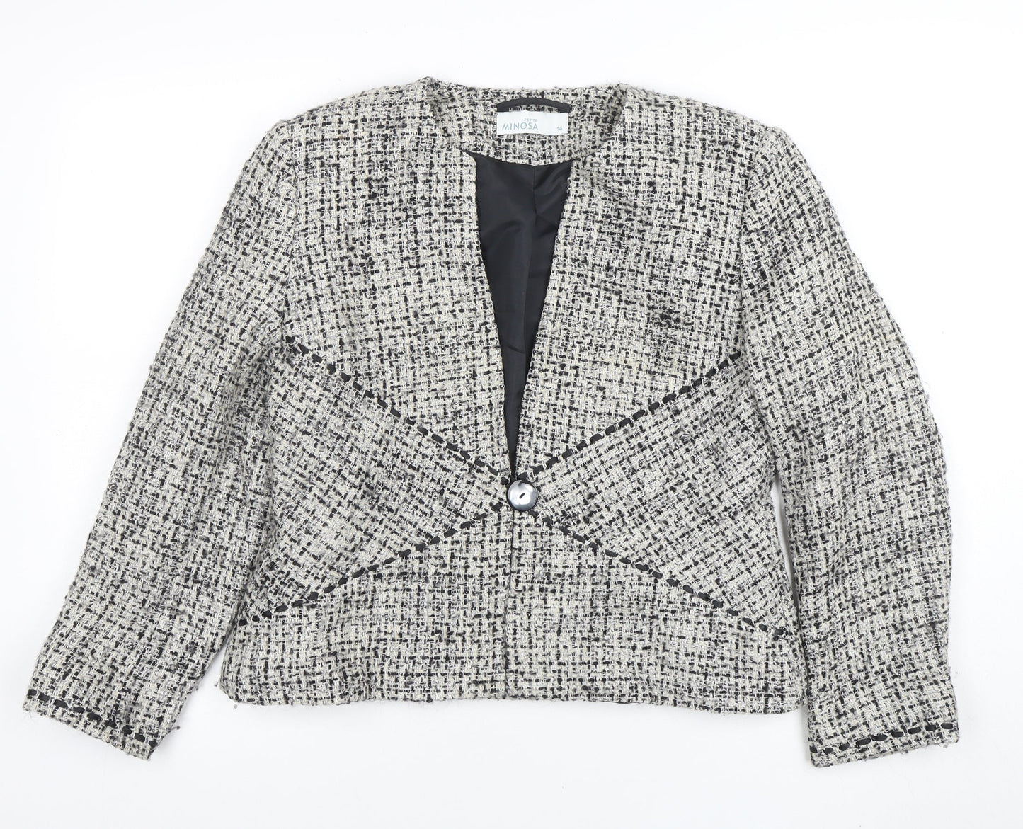 Womens UK Size 14 Minosa Petites Grey Blazer
