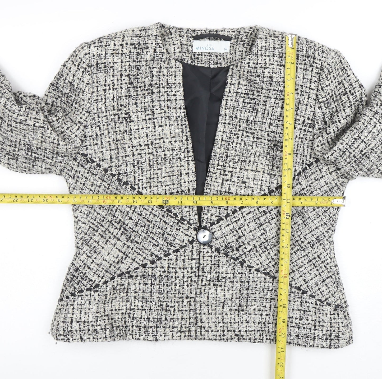 Womens UK Size 14 Minosa Petites Grey Blazer