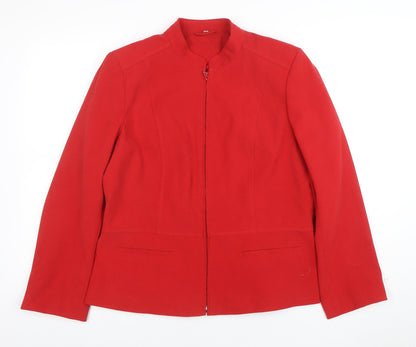 Womens UK Size 14 Style by EWM Regular Red Suit Jacket