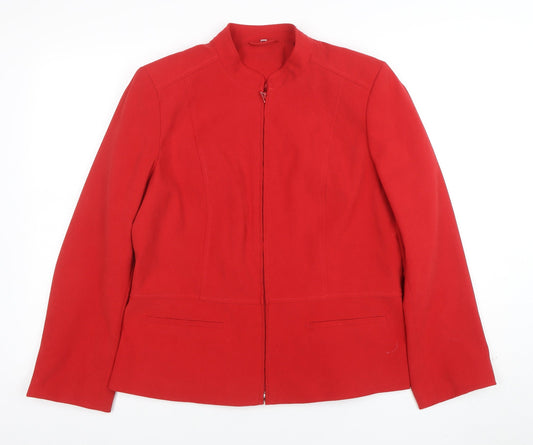 Womens UK Size 14 Style by EWM Regular Red Suit Jacket