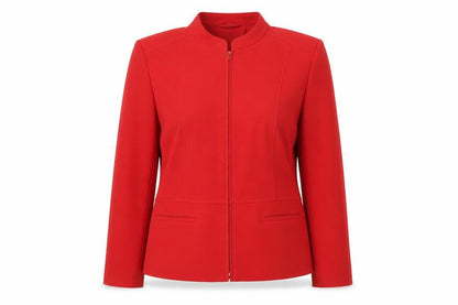 Front view of Style by EWM Red Women's, size 14, Tailored Suit Jacket