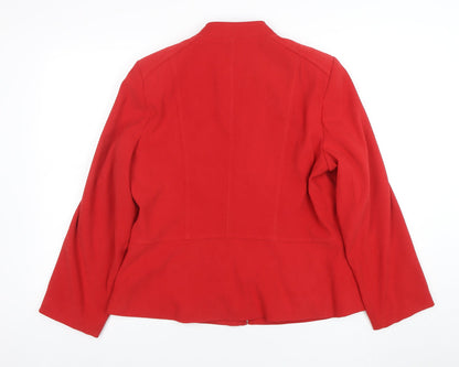 Womens UK Size 14 Style by EWM Regular Red Suit Jacket