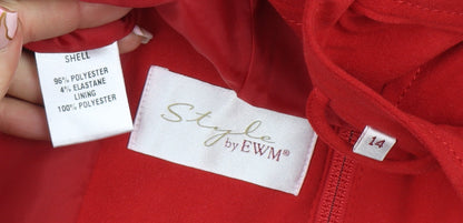Womens UK Size 14 Style by EWM Regular Red Suit Jacket