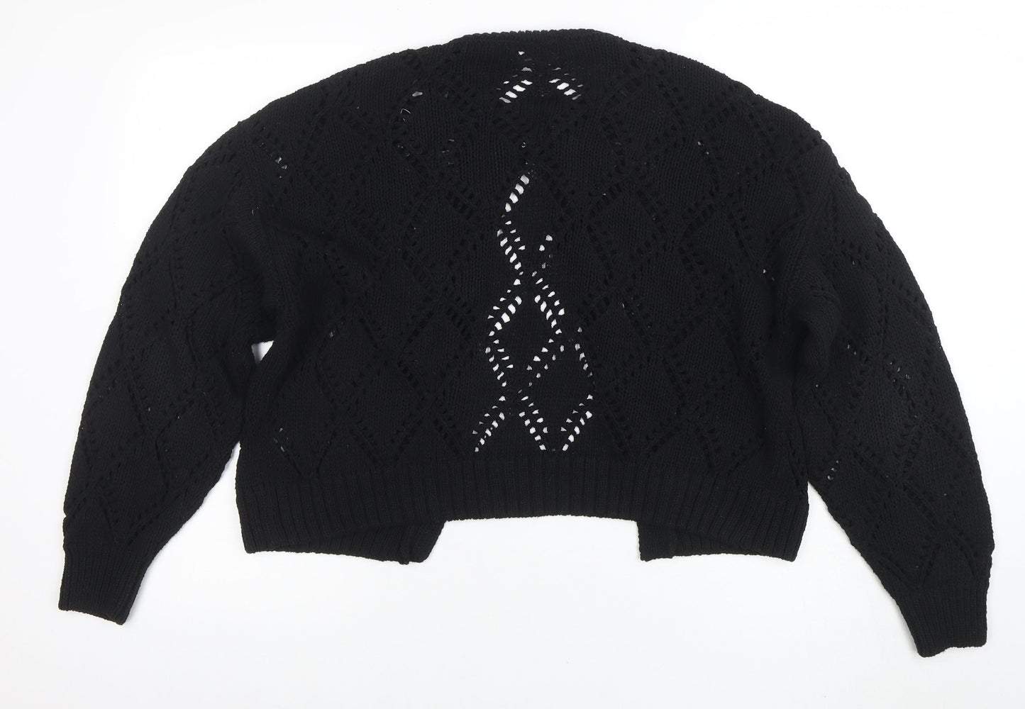 Marks and Spencer Women's Black Open-Knit Cardigan M