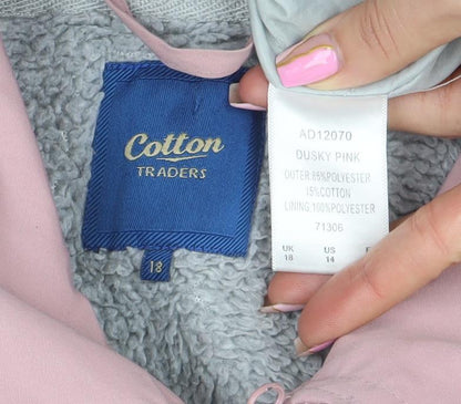Womens UK Size 18 Cotton Traders Pink Rain Coat