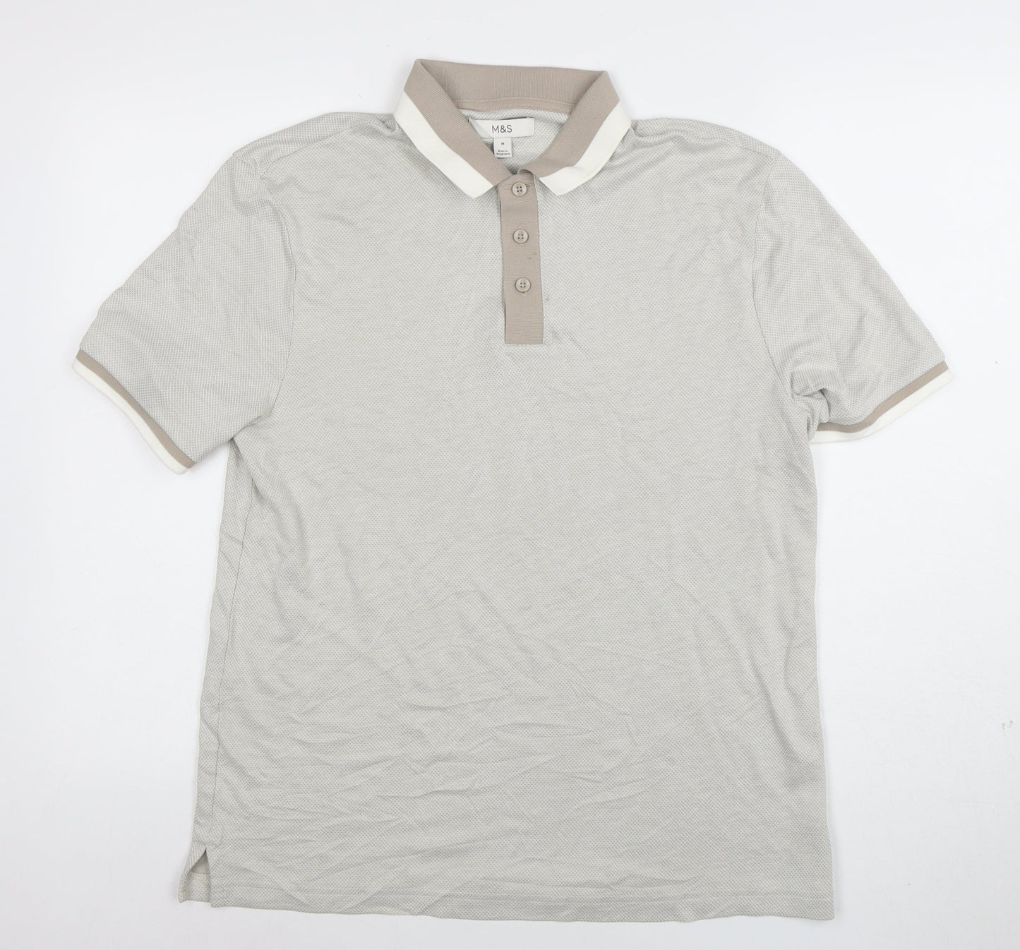 Mens UK Size M Marks and Spencer Cotton Blend Polo Shirt