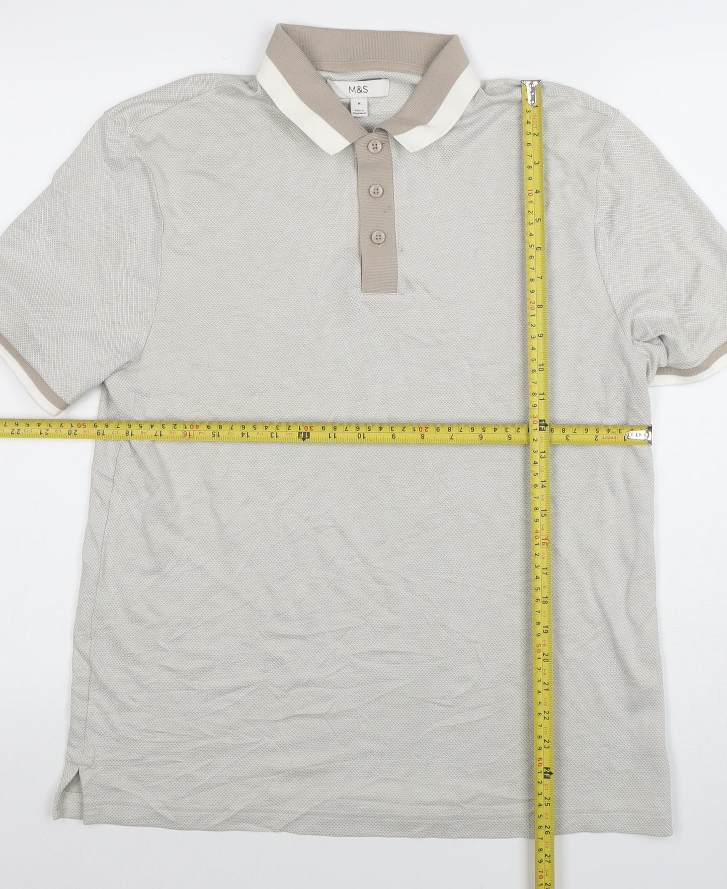 Mens UK Size M Marks and Spencer Cotton Blend Polo Shirt