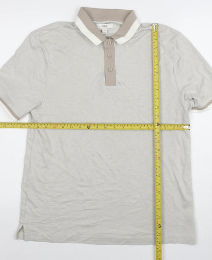 Mens UK Size M Marks and Spencer Cotton Blend Polo Shirt