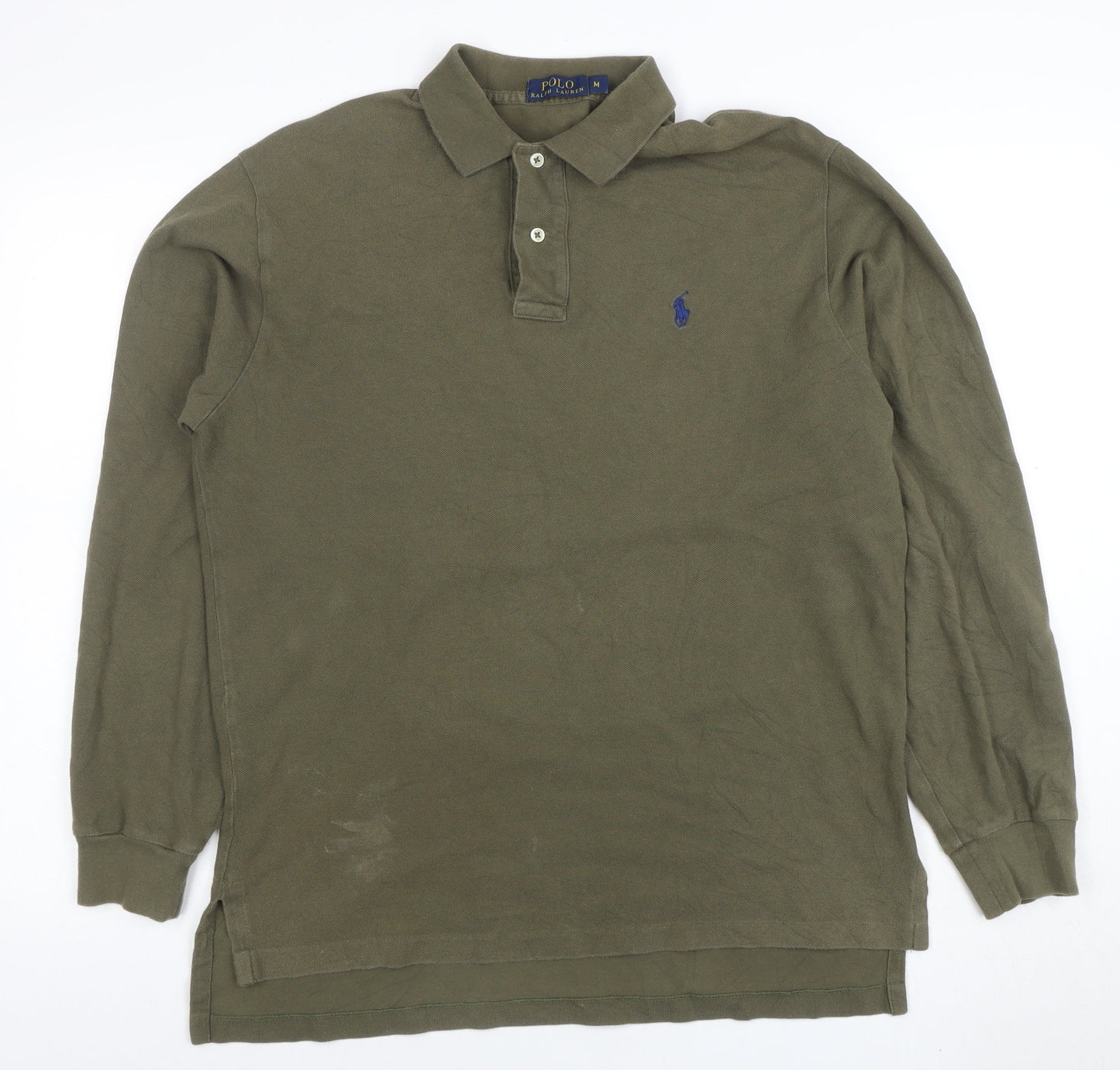 Ralph Lauren Men's Green Long Sleeve Cotton Polo Shirt Size M