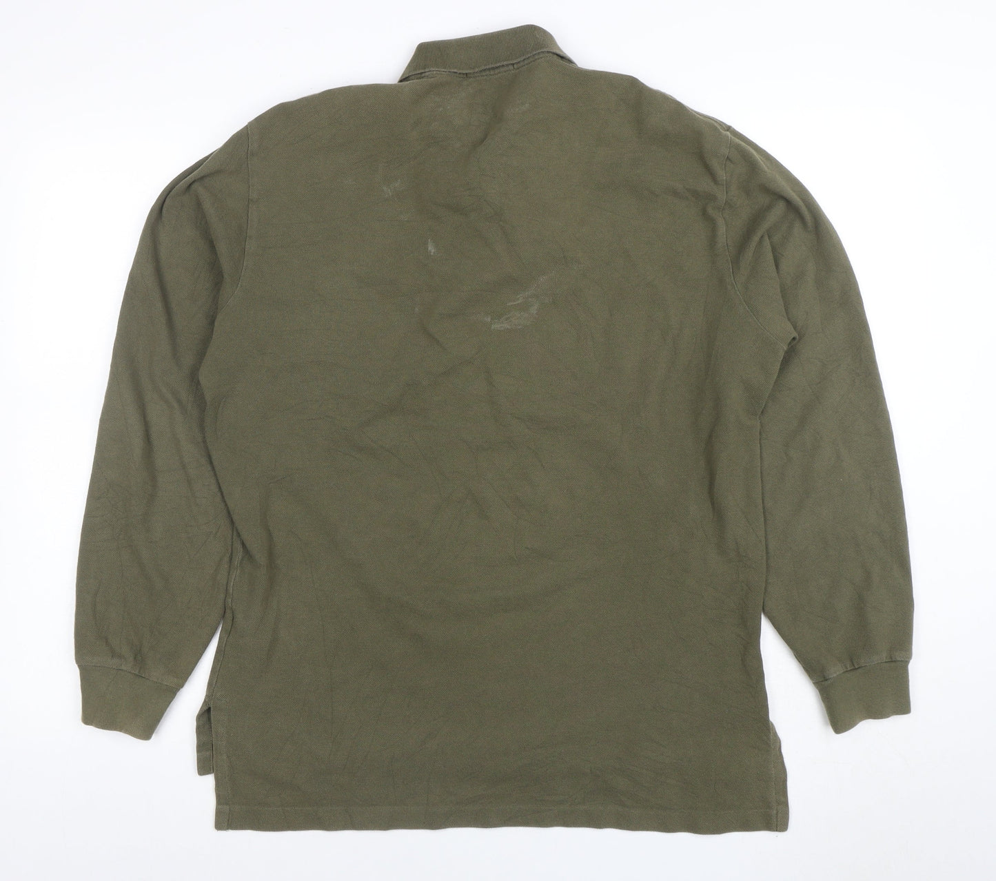 Ralph Lauren Men's Green Long Sleeve Cotton Polo Shirt Size M