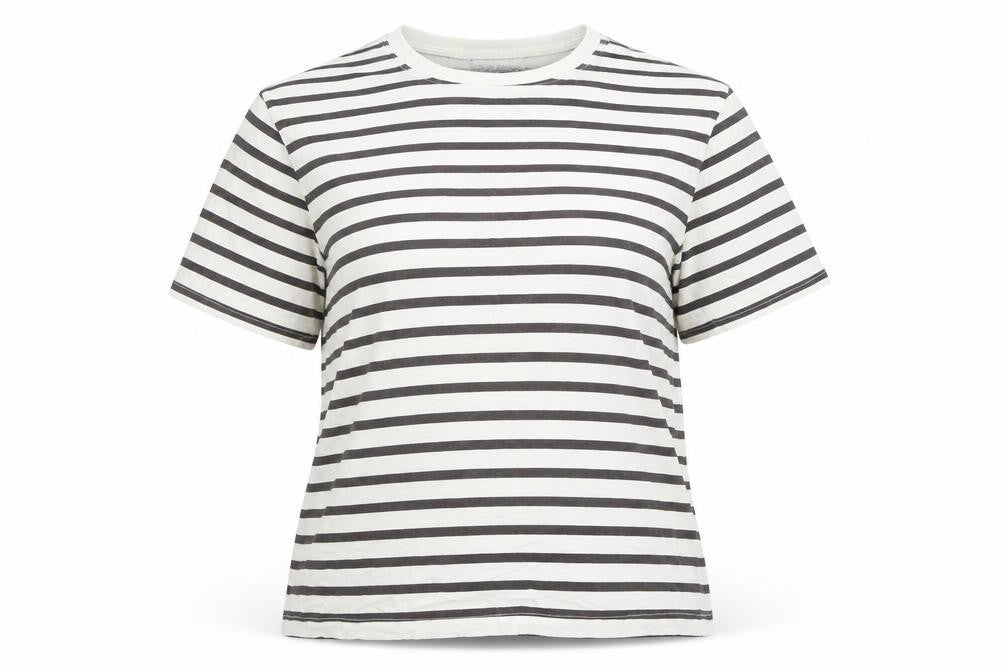 Another Influence Womens White Striped Cotton T-Shirt Size M