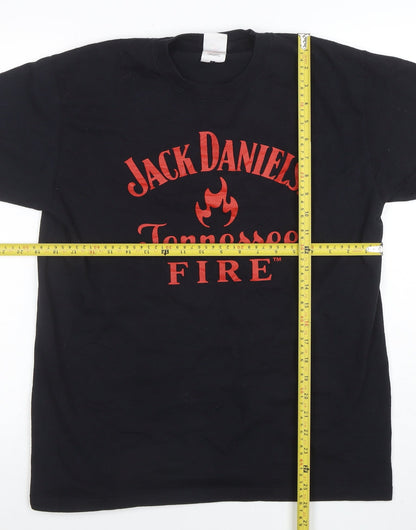 Mens UK Size L Fruit of the Loom Black  T-Shirt