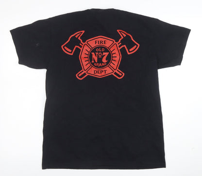 Mens UK Size L Fruit of the Loom Black  T-Shirt