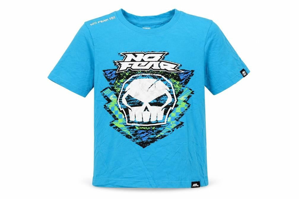 No Fear Boys Blue Graphic Skull Short Sleeve Cotton T-Shirt 13 Years