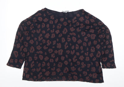 Betty & Co Women’s Black Animal Print Tunic Blouse Size 14